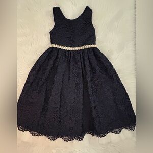 Elegant Black Lace Kids Dress